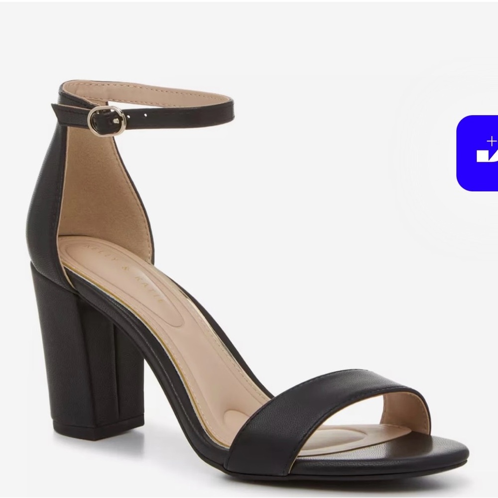 Kelly & Katie Black Ankle Strap Heels